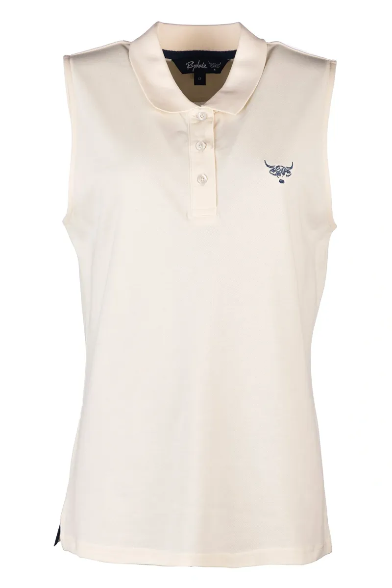 Rydale Ladies Sleeveless Kirby Polo Shirt - Cream
