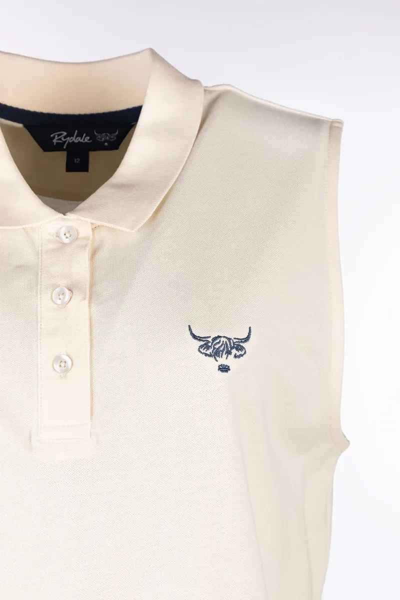 Rydale Ladies Sleeveless Kirby Polo Shirt - Cream-2