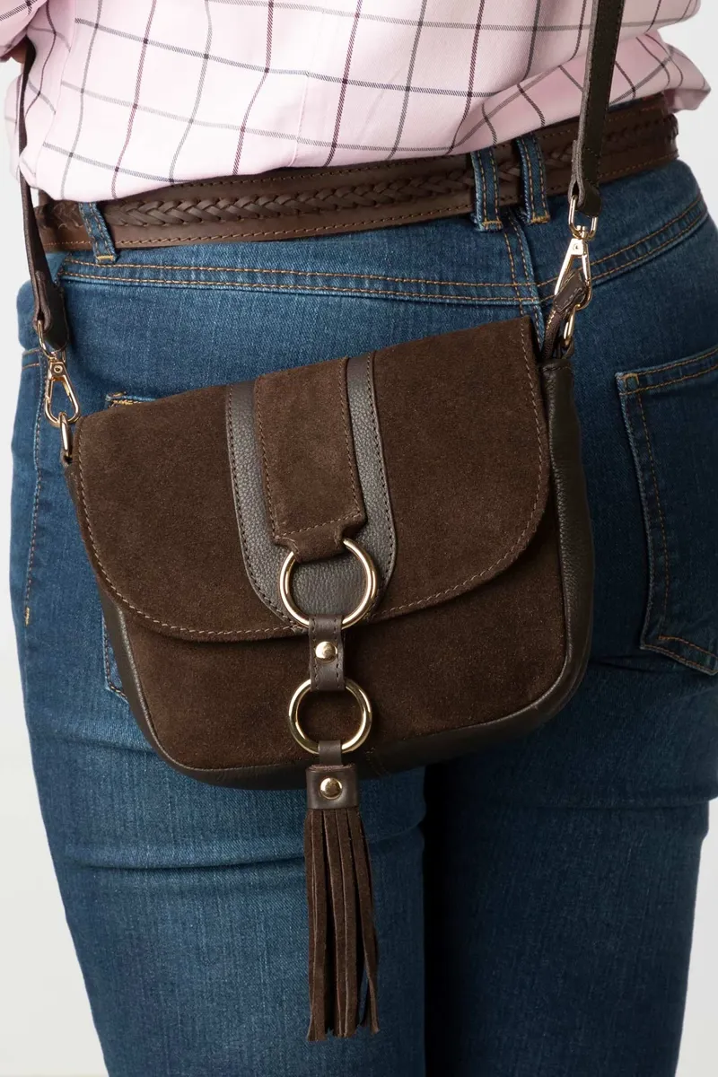 Rydale Ladies Helmsley Suede Cross Body Bag - Brown-2