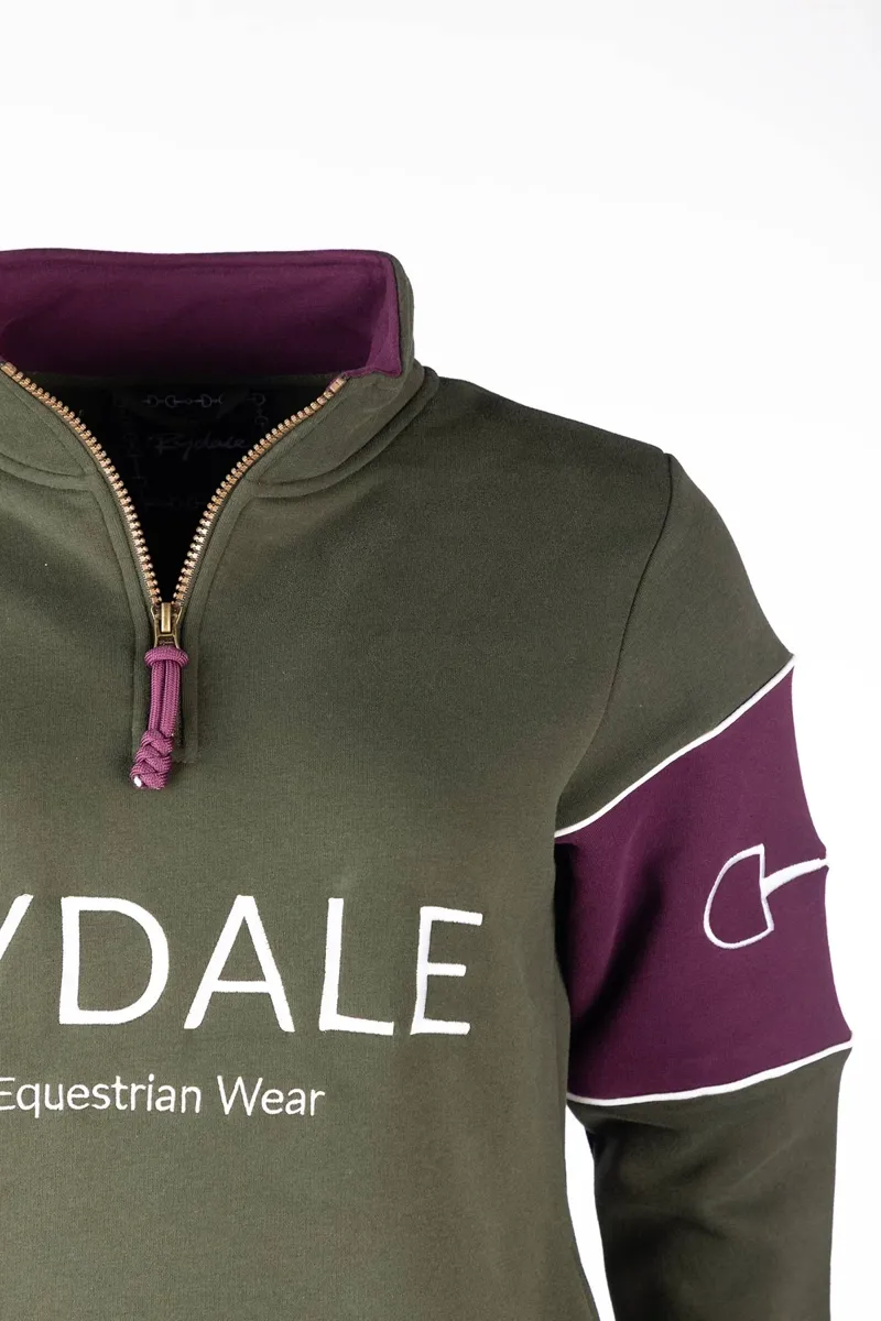 Rydale Ladies Byland Snaffle Sweatshirt - Olive/Berry-3