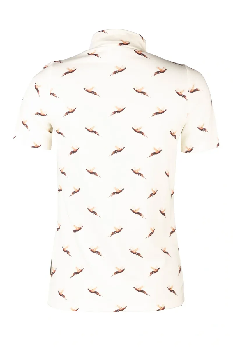Rydale Ladies Foxholes Short Sleeved 1/4 Zip Top - Pheasants-1