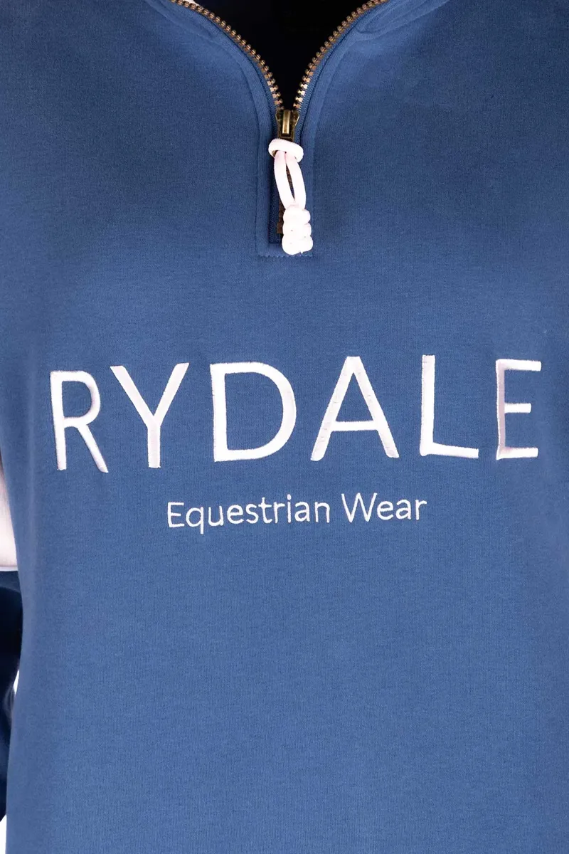 Rydale Ladies Byland Snaffle Sweatshirt - Mid Blue/Pale Pink-3