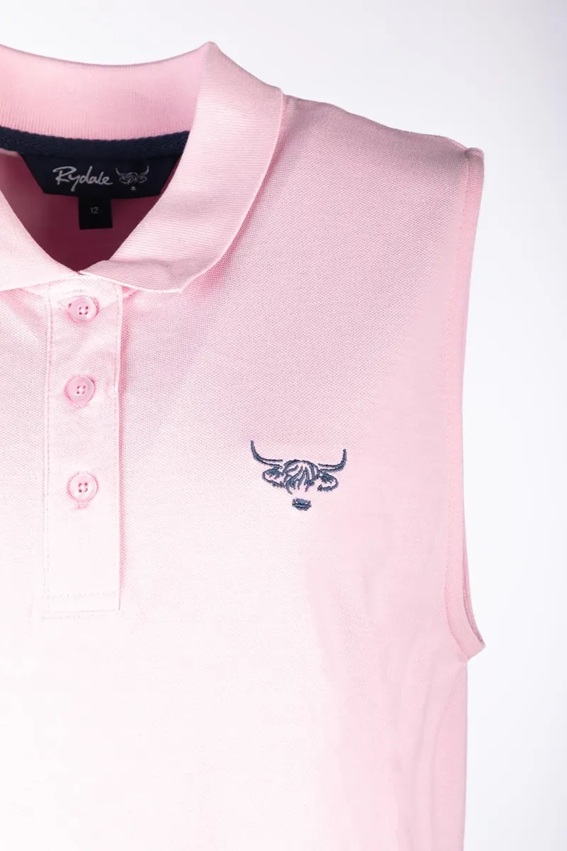 Rydale Ladies Sleeveless Kirby Polo Shirt - Soft Pink-2