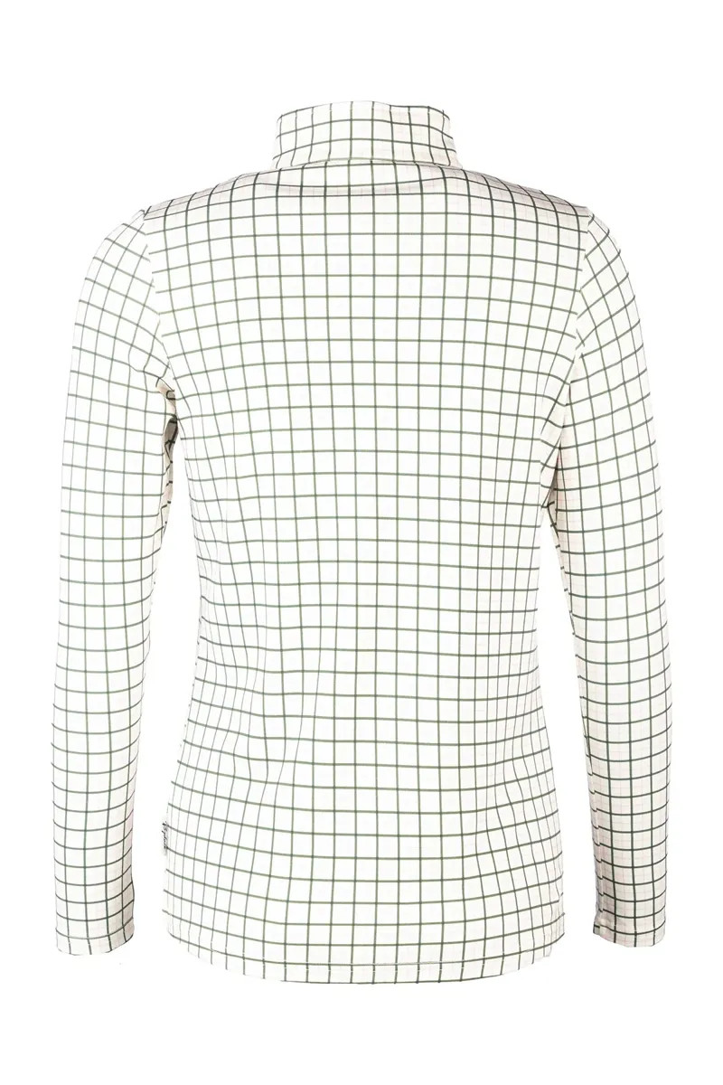 Rydale Ladies Foxholes Long Sleeved 1/4 Zip Top - Ellie Olive-1