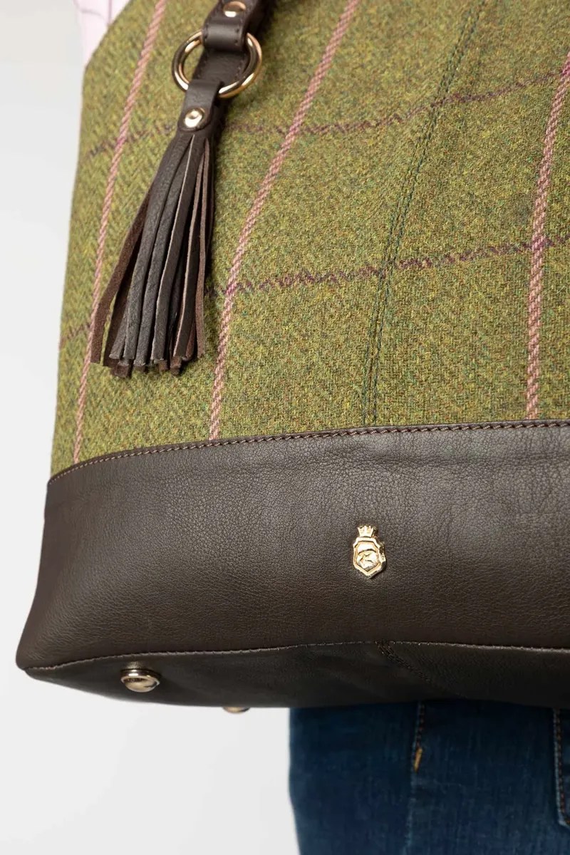 Rydale Ladies Helmsley Tweed Bucket Bag - Dark Green-5