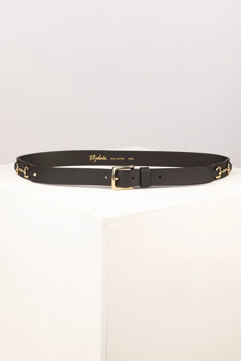 Rydale Ladies Lucinda Leather Snaffle Belt - Waxy Black