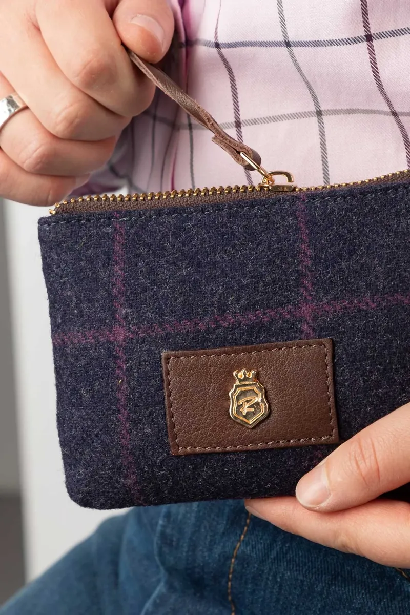 Rydale Ladies Helmsley Tweed Coin Purse - Navy Tweed-4