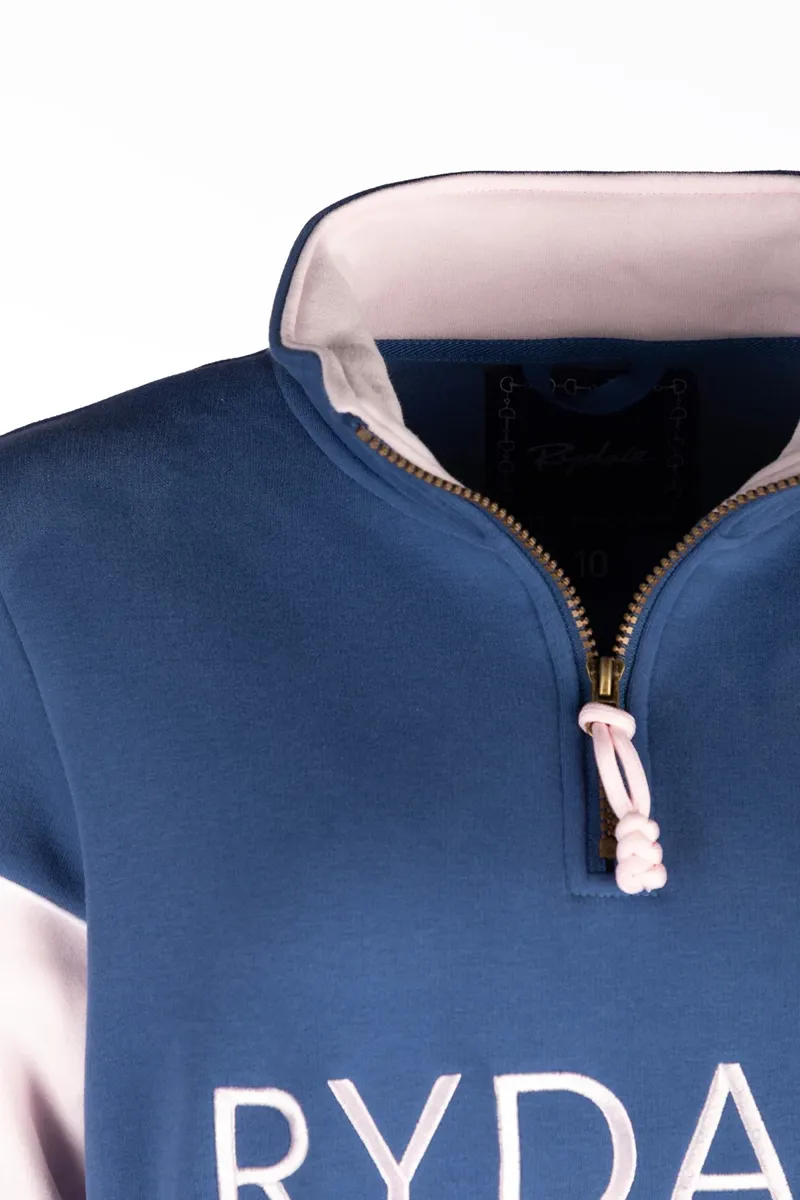 Rydale Ladies Byland Snaffle Sweatshirt - Mid Blue/Pale Pink-2