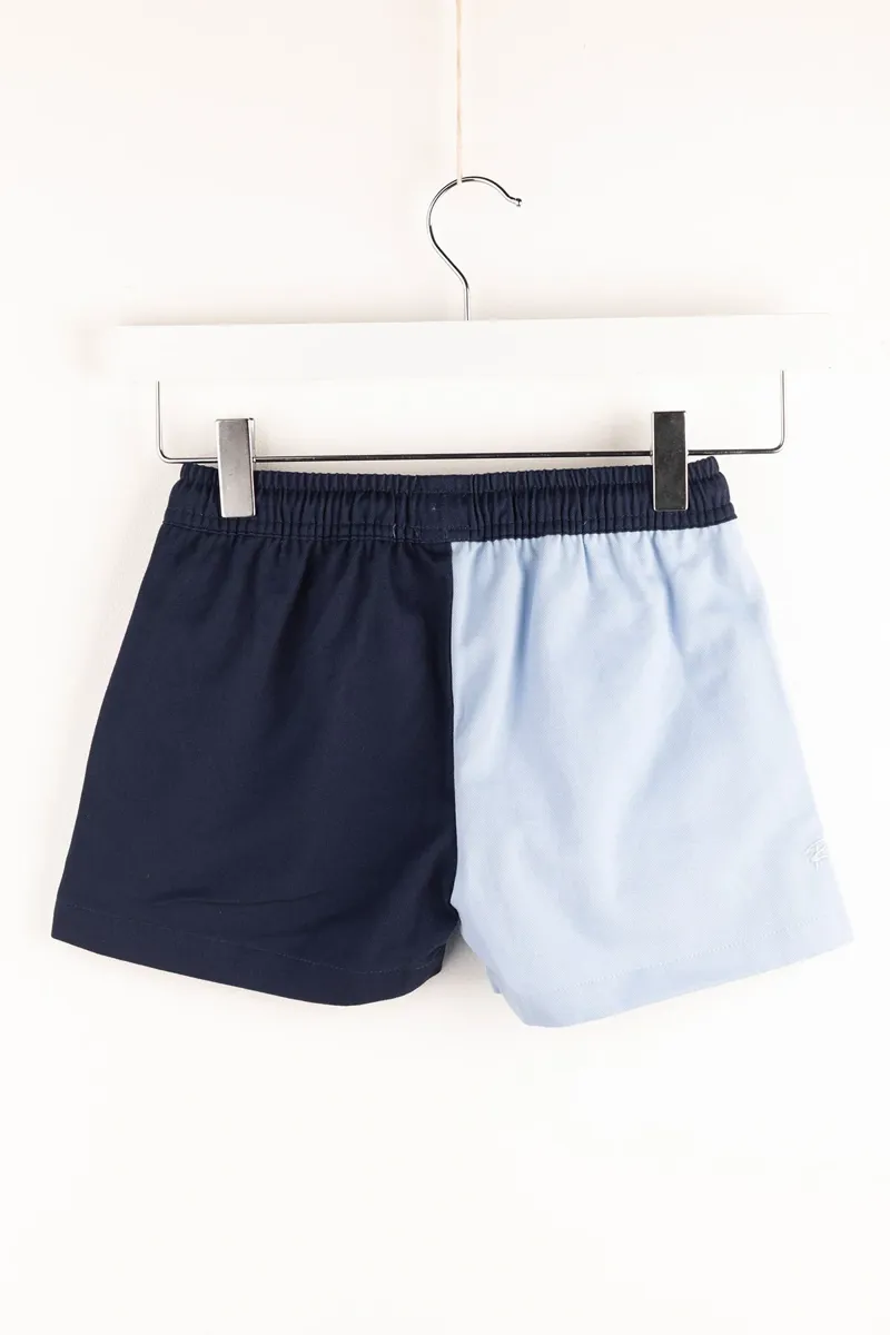Rydale Girls Quartered Rugby Shorts - Kirby - Navy/Blue-1