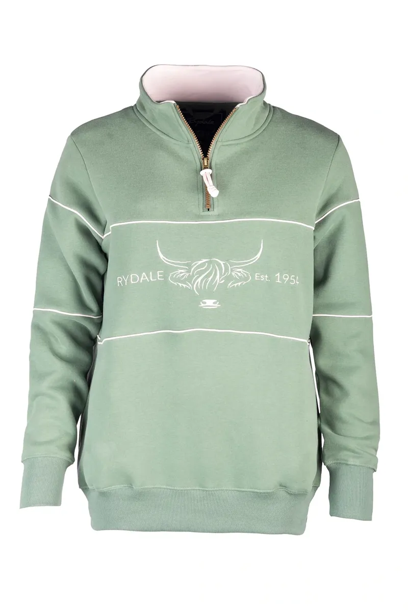 Rydale Ladies Byland Highland Cow Sweatshirt - Thyme