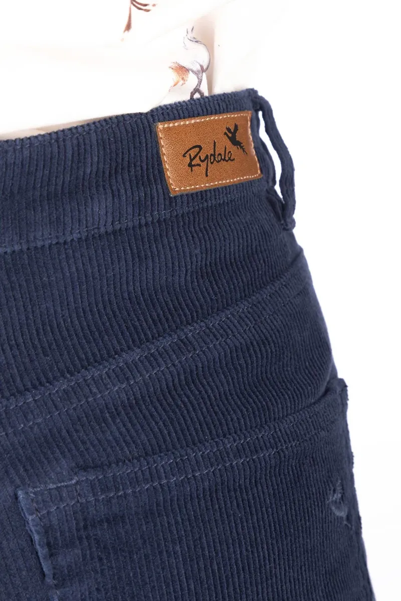 Rydale Ladies Straight Leg Corduroy Trousers - Ella - Navy-4