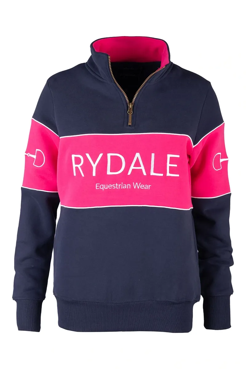 Rydale Ladies Byland Snaffle Sweatshirt - Navy/Bonbon/Navy