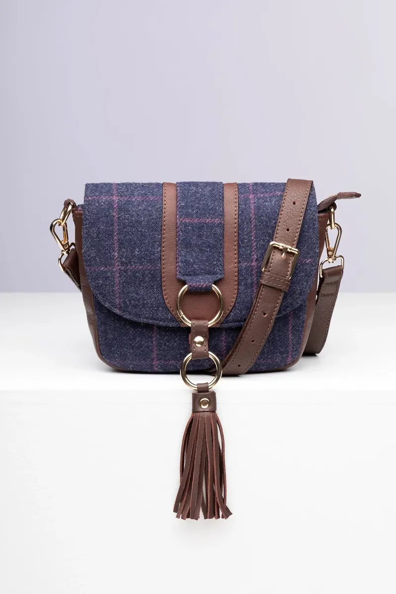 Rydale Ladies Helmsley Tweed Cross Body Bag - Navy Tweed