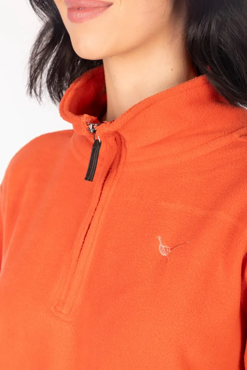 Rydale Ladies Kelk Overhead Pheasant Fleece - Burnt Orange-5