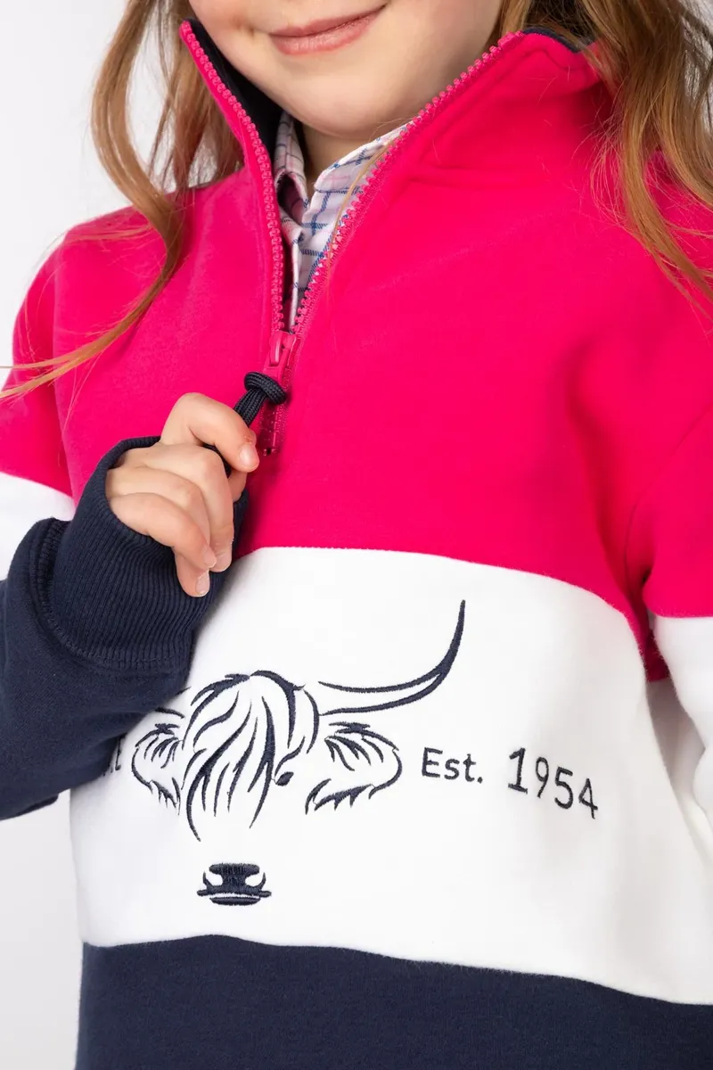 Rydale Byland Kids Sweatshirt - Navy/White/Bonbon-6