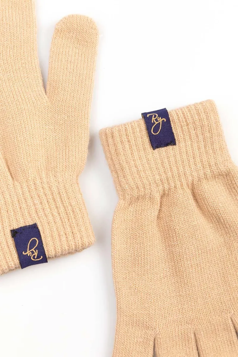 Rydale Ladies Bella Knitted Gloves - Camel-1