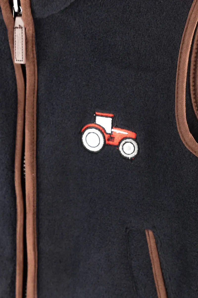 Rydale Huggate Kid's Mini Fleece Waistcoat - Tractor Ink/Red-2