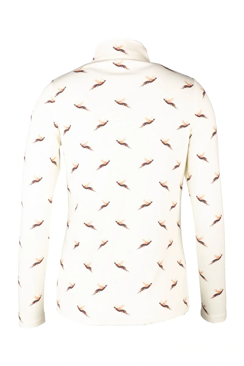 Rydale Ladies Foxholes Long Sleeved 1/4 Zip Top - Pheasants-1