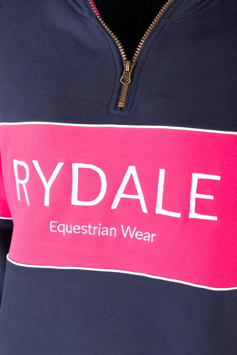 Rydale Ladies Byland Snaffle Sweatshirt - Navy/Bonbon/Navy-2