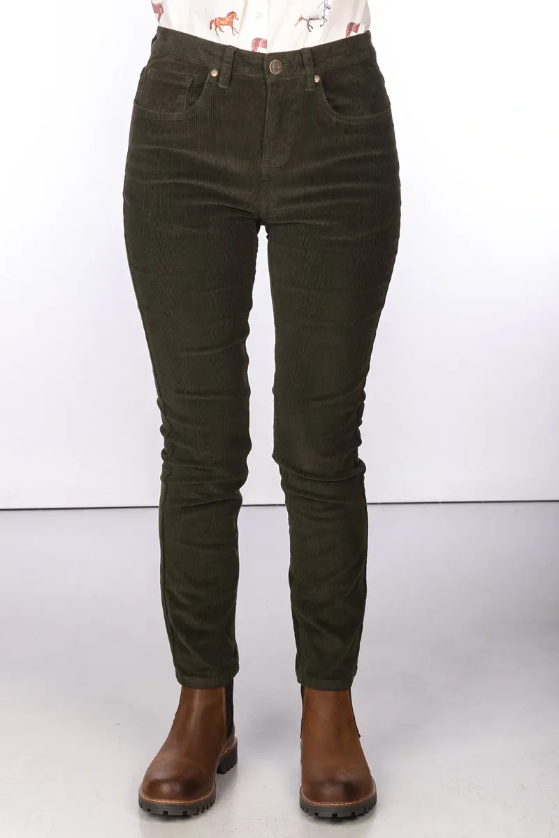 Rydale Ladies Straight Leg Corduroy Trousers - Ella - Khaki