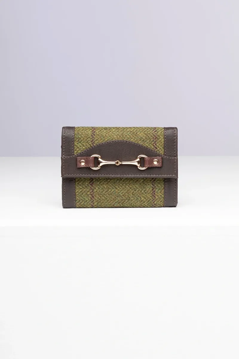 Rydale Ladies Helmsley Tweed Trifold Purse - Dark Green