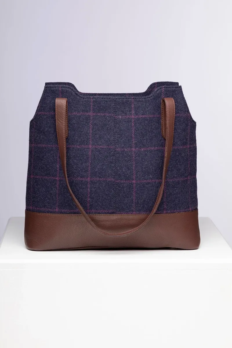 Rydale Ladies Helmsley Tweed Bucket Bag - Navy Tweed-1