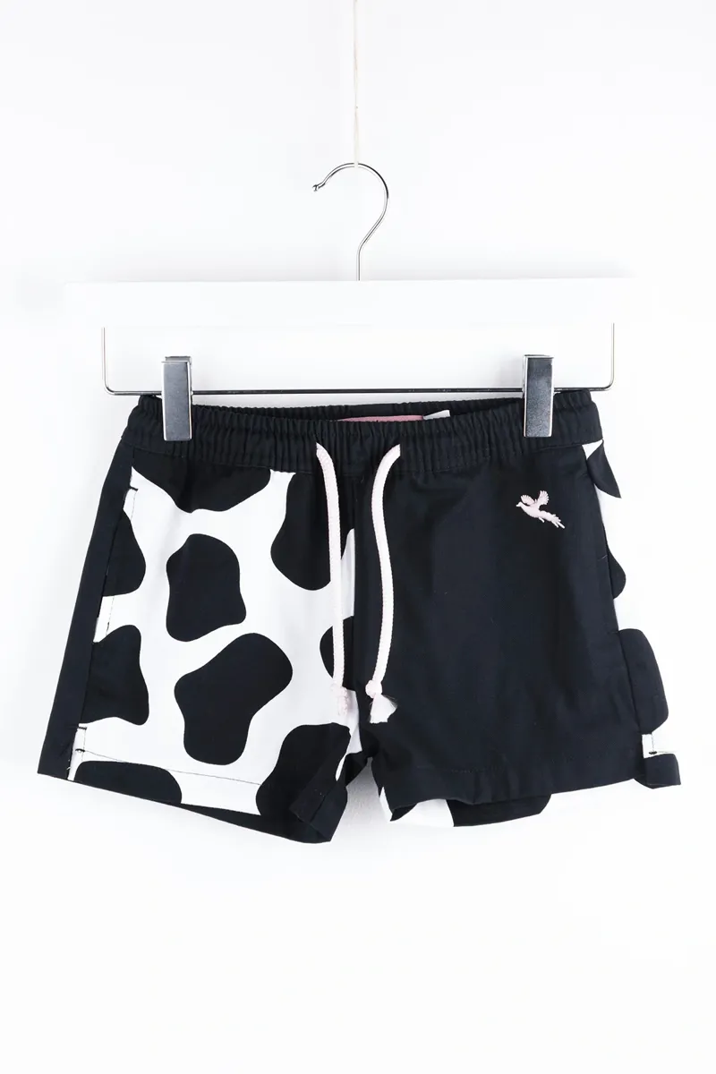 Rydale Girls Quartered Cotton Cow Shorts - Black/White