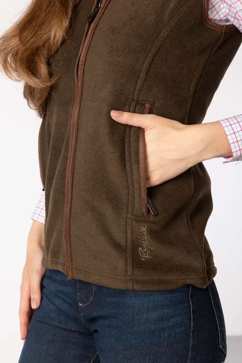 Rydale Ladies Huggate Premium Fleece Waistcoat - Bark-3