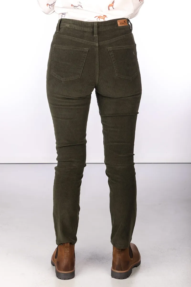 Rydale Ladies Straight Leg Corduroy Trousers - Ella - Khaki-1