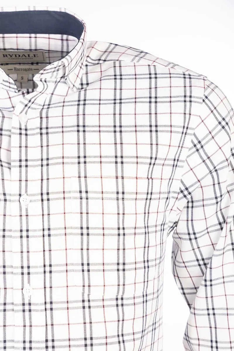 Rydale Men's Button Down Country Shirt - Harrogate Dark Navy/Wine-2