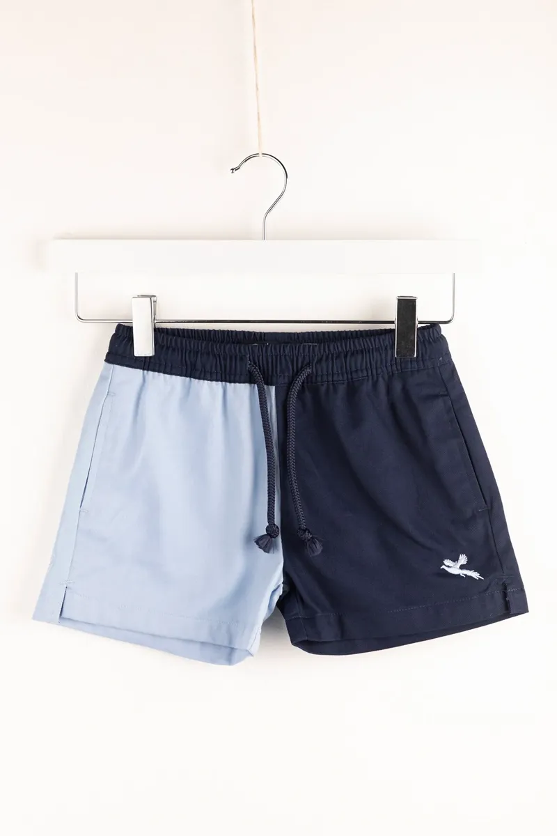 Rydale Girls Quartered Rugby Shorts - Kirby - Navy/Blue