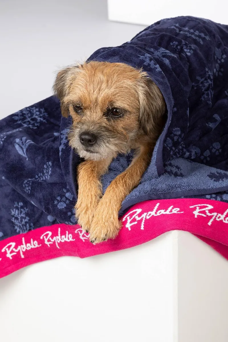 Rydale Medium Dog Yapham Drying Towel - Navy-3