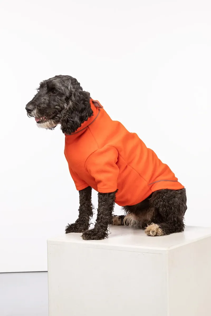 Rydale Yapham Fleece Dog Jumper - Orange-2