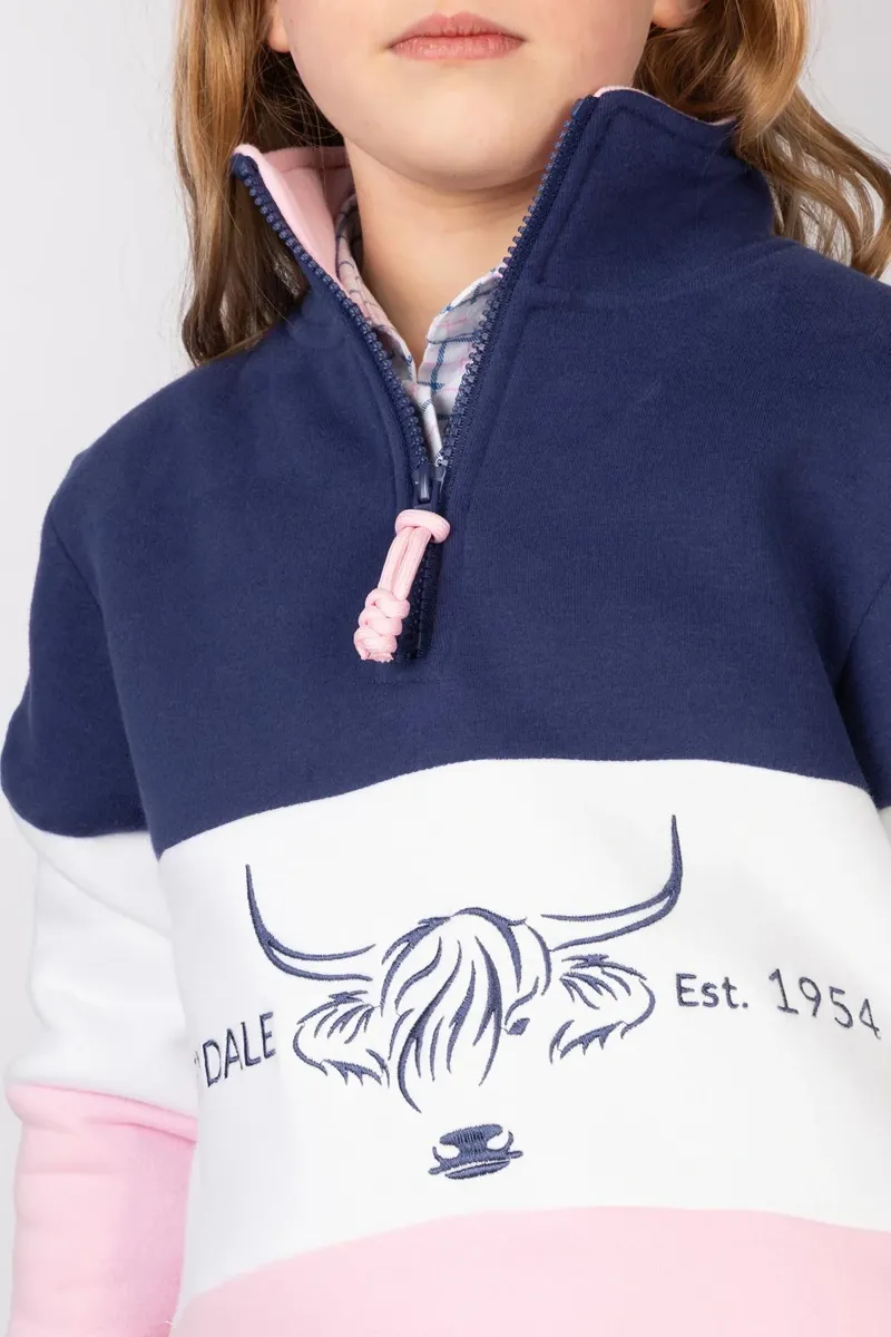 Rydale Byland Kids Sweatshirt - Cow Denim/White/Sorbet-6