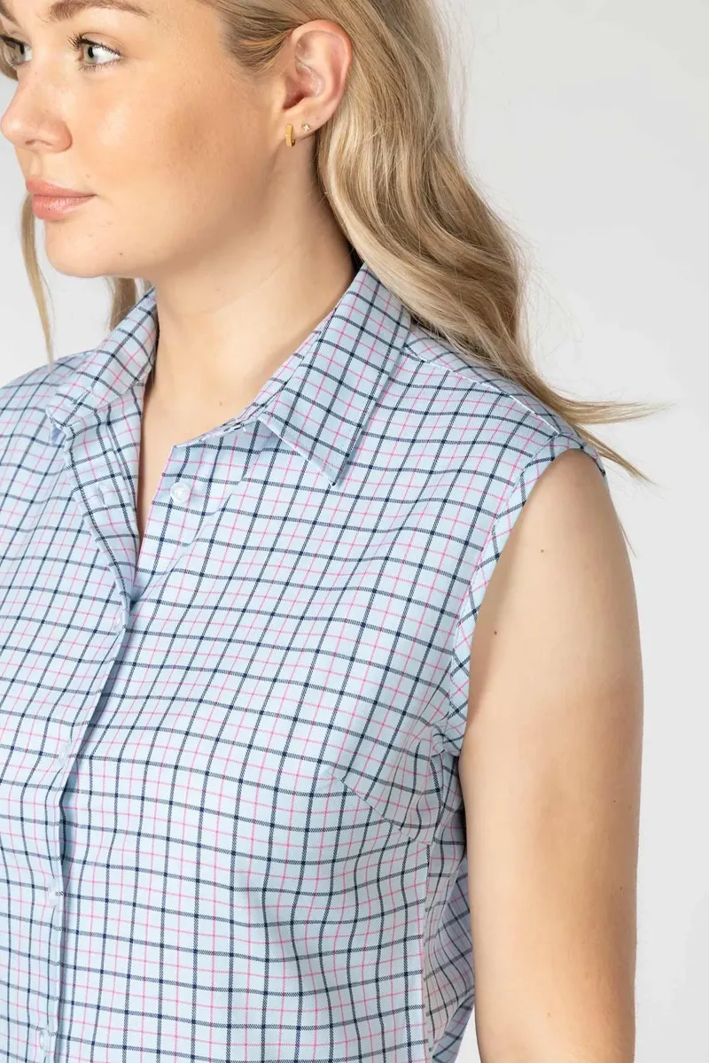 Rydale Ladies Ellie II Hannah Sleeveless Country Shirt - Blue-5