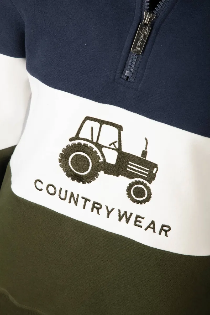 Rydale Byland Kids Sweatshirt - Navy/White/Olive-2