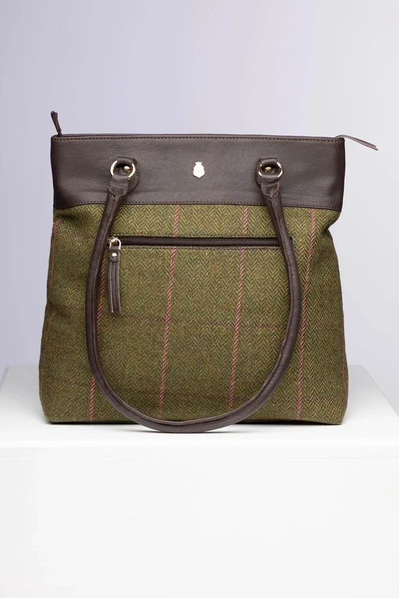 Rydale Ladies Helmsley Tweed Tote Bag - Dark Green-1