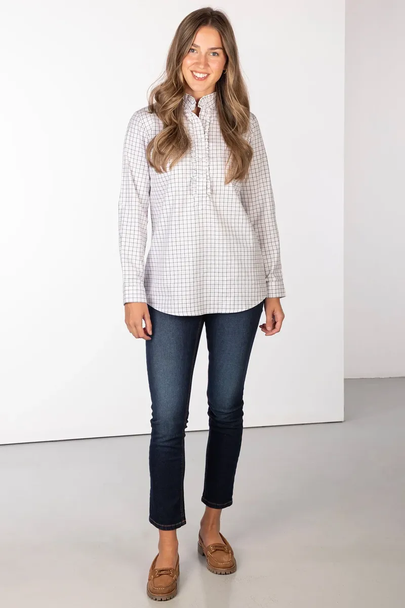 Rydale Ladies Ellie Hannah Overhead Ruffled Shirt - Ellie Olive-5
