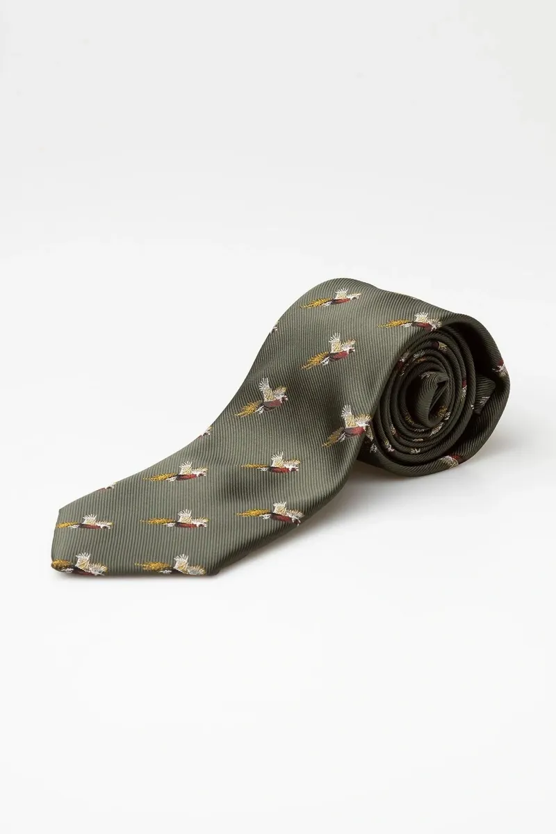 Rydale Men's Danby Flying Pheasant Shooting Tie - Olive