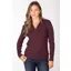 Rydale Ladies Emma Quarter Zip Cable Knit Jumper - Burgundy