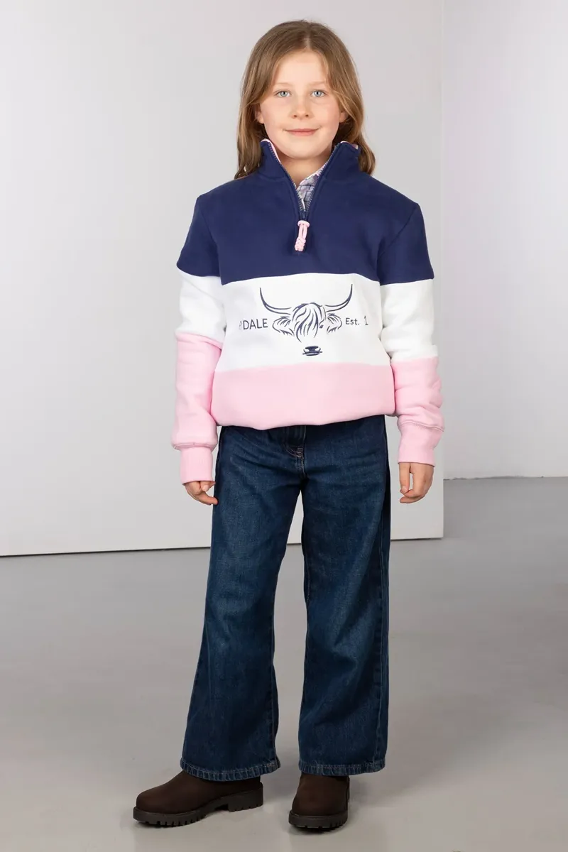 Rydale Byland Kids Sweatshirt - Cow Denim/White/Sorbet-5