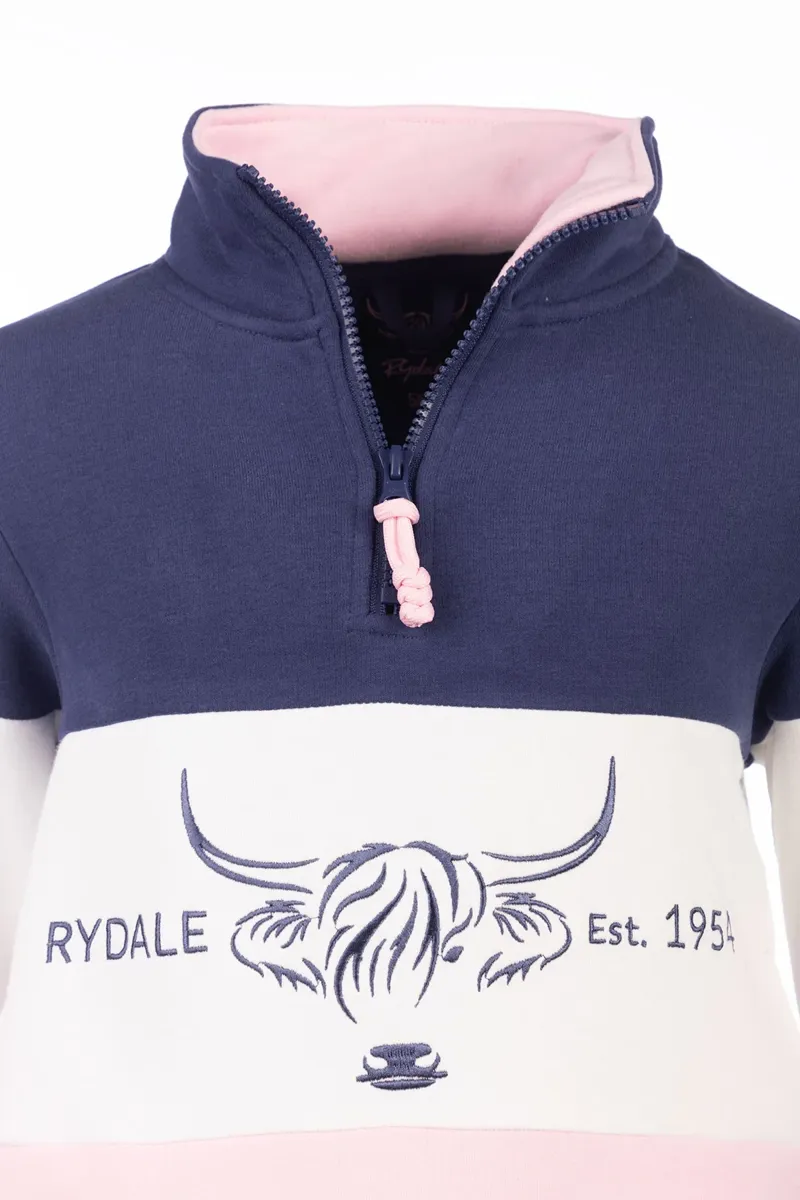 Rydale Byland Kids Sweatshirt - Cow Denim/White/Sorbet-2