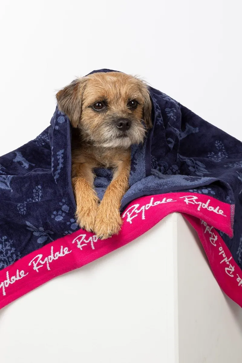 Rydale Medium Dog Yapham Drying Towel - Navy-2