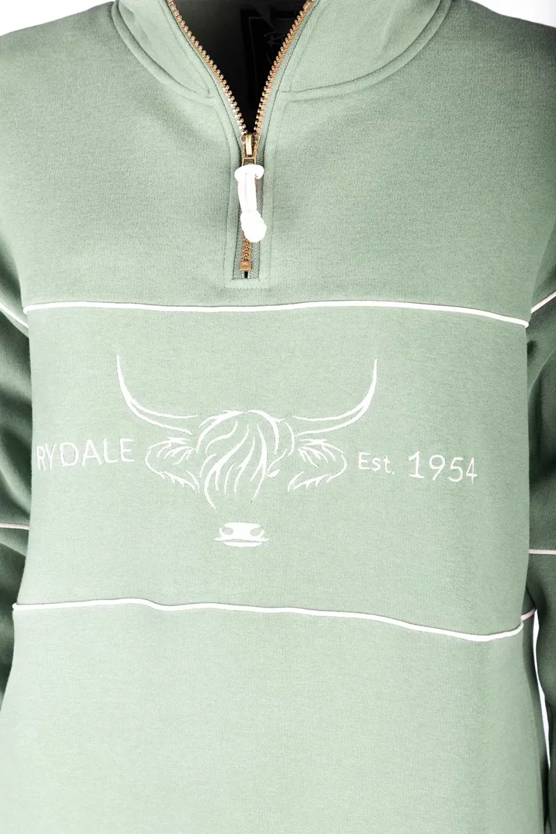 Rydale Ladies Byland Highland Cow Sweatshirt - Thyme-2