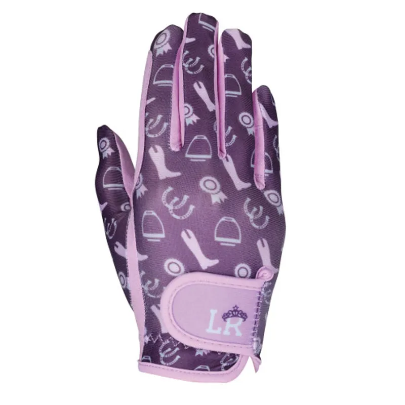 Little Rider Giddy Up Gymkhana Riding Gloves - Purple/Lilac
