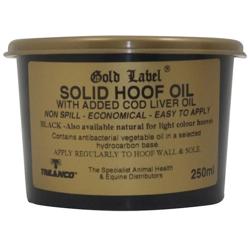 Gold Label Solid Hoof Oil - Black 250 ml
