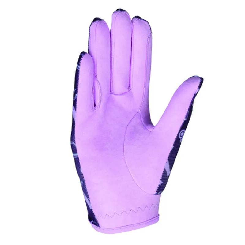Little Rider Giddy Up Gymkhana Riding Gloves - Purple/Lilac-1