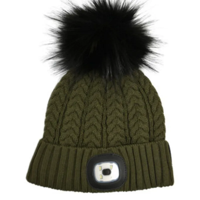 Equi Light Torch Pom Beanie Hat - Hunter Green