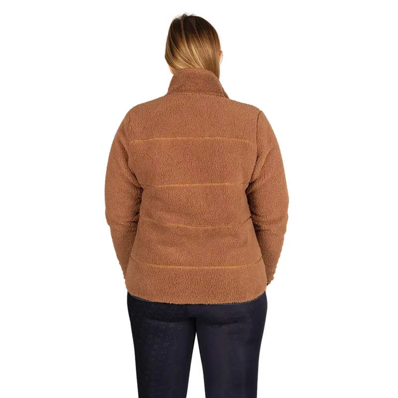 Hy Equestrian Elevate Style Teddy Fleece Ladies Jacket - Brown-3