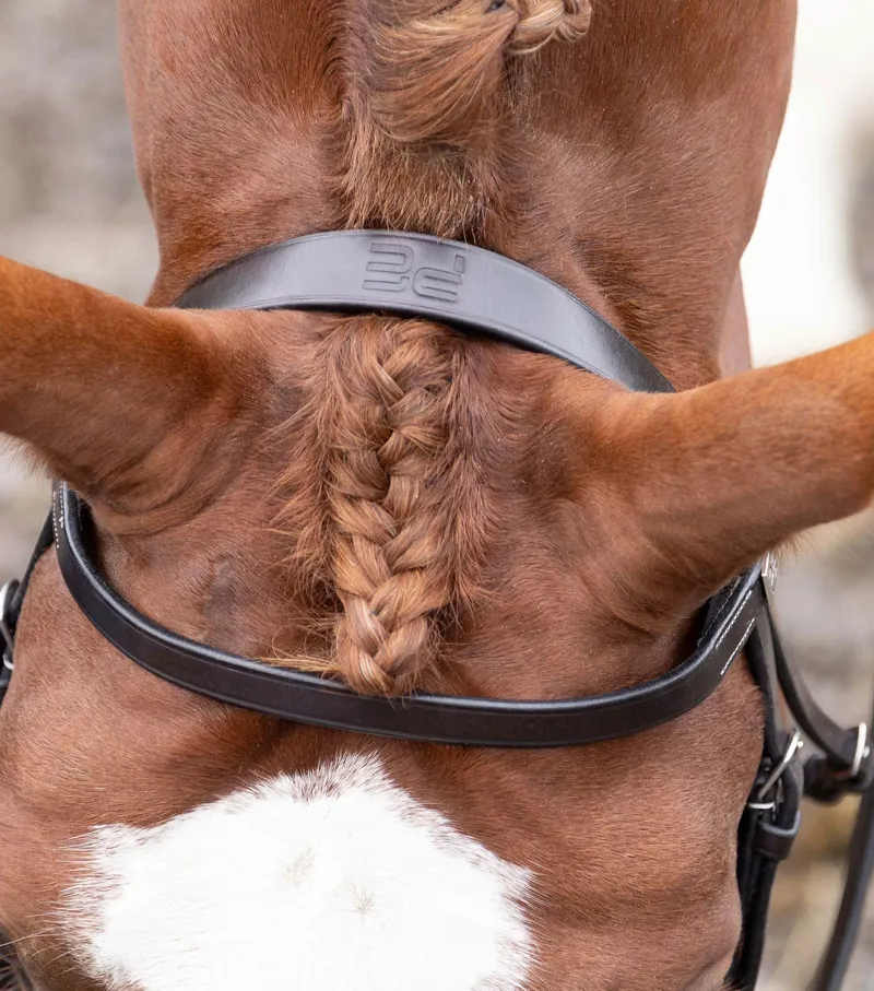 Premier Equine Hunter Plain Bridle Headpiece - Dark Havana-2